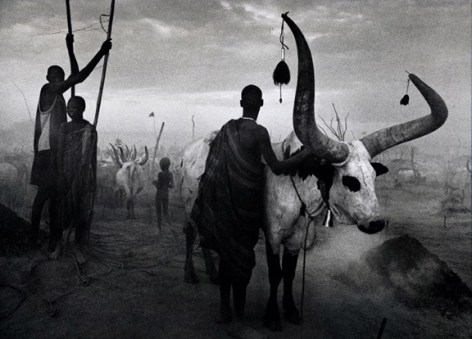 Sebasti&atilde;o Salgado,&nbsp;Dinka group at Pagarau, Southern Sudan,&nbsp;2006. Gelatin silver print, 20 x 24 inches.