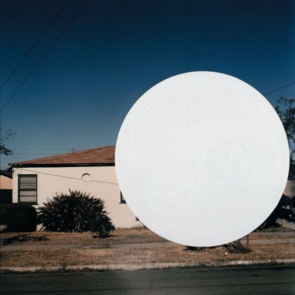 John Baldessari,&nbsp;National City (1), 1996/2009. Chromogenic print with acrylic paint, 19 1/8 x 18 3/4 inches.