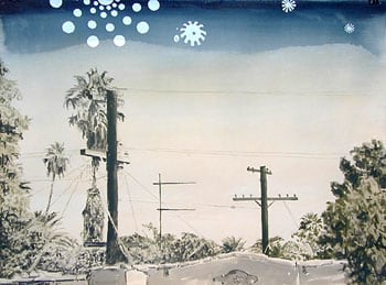 Scott Waterman, East, 2004, 22 x 30 inch Ink, watercolor, gouache on paper, Signed and dated on verso