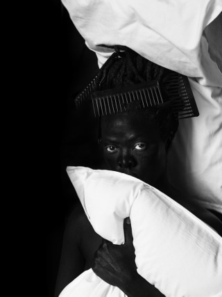 Zanele Muholi,&nbsp;Sine II, Sheraton Hotel, Brooklyn,&nbsp;2019. Gelatin silver print, 25 1/2 x 19 1/4 inches.