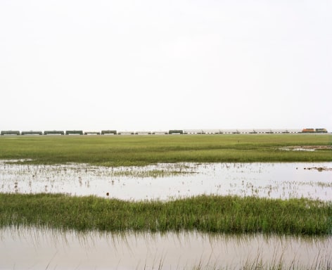 Untitled (Trains Crossing Estuarial Corridor-5), Virginia Point, Texas, 2015.