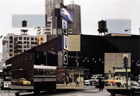 Postcard Visit, Chicago (69-35-9-17), 1969, 4 x 6 inch gelatin silver print and collage