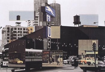 Chicago, 1969, (69-35-9-17), 4 x 6 inch gelatin vintage silver print and postcard collage, Signed, titled, dated and editioned on verso, Edition of 12/40