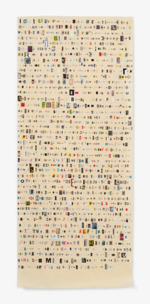 Rachel Perry,&nbsp;Soundtrack to My Life: Freedom by George Michael (Copy Shop), 2017. Magazine clippings and polyvinyl adhesize on kozo paper. 96 x 43 inches.