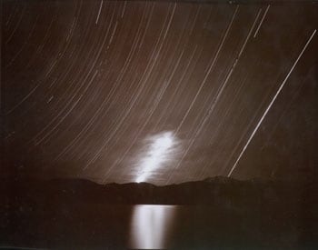 Moonrise, Clouds and Startrails, Lake Tsomriri, Ladakh, India, 1998