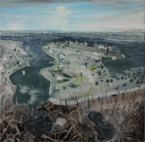 Amer Kobaslija, Riverscape with Wildlife Preserve II, 2015