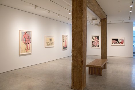 Installation View, Joan Brown, Drawn from Life: Works on Paper, 1970-1976, George Adams Gallery, New York, 2020.