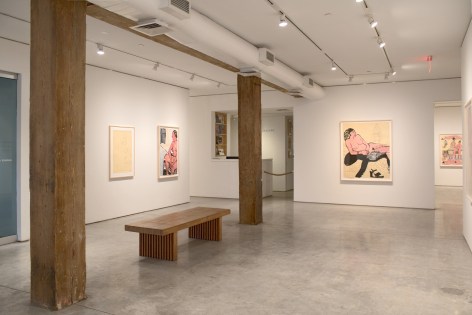 Installation View, Joan Brown, Drawn from Life: Works on Paper, 1970-1976, George Adams Gallery, New York, 2020.