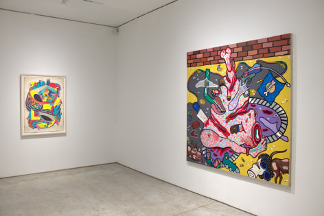 Installation View, Luis Cruz Azaceta, Personal Velocity: 40 Years of Painting, George Adams Gallery, New York, 2020.