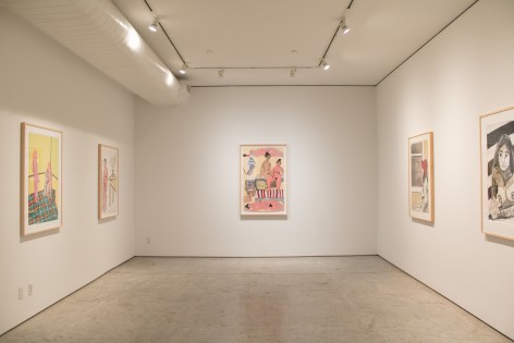 Installation View, Joan Brown, Drawn from Life: Works on Paper, 1970-1976, George Adams Gallery, New York, 2020.