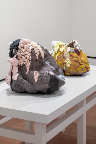 Installation view of ceramic sculptures by Brian Rochefort