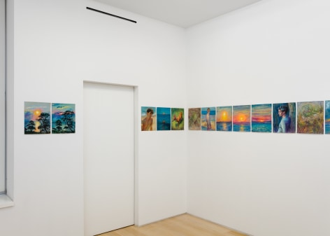 Installation view of gouache and pastel drawings by TM Davy