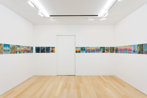 Installation view of gouache and pastel drawings by TM Davy