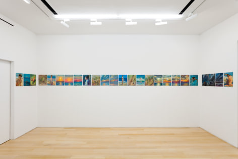 Installation view of gouache and pastel drawings by TM Davy