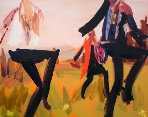 Bryn McConnell(Gucci Fall 2008) Tall black boots and meadow, 2008Oil on canvas18 x 24 inches (45.7 x 61 cm)