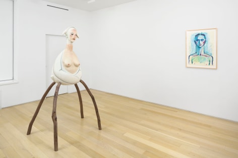 installation view of figurative sculptures