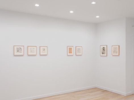 Installation view of drawings by Richard Diebenkorn