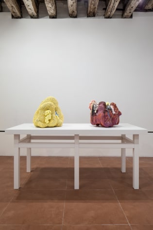 Installation view of ceramic sculptures by Brian Rochefort