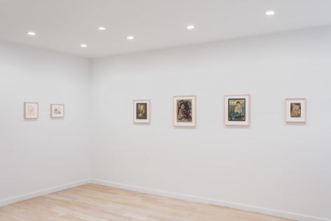 Installation view of drawings by Richard Diebenkorn