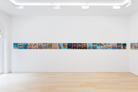 Installation view of gouache and pastel drawings by TM Davy