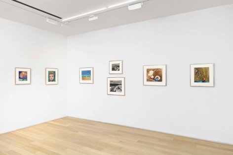 installation view with framed works