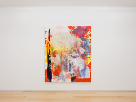 installation view of Jackie Saccoccio paintings and works on paper