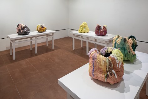 Installation view of ceramic sculptures by Brian Rochefort