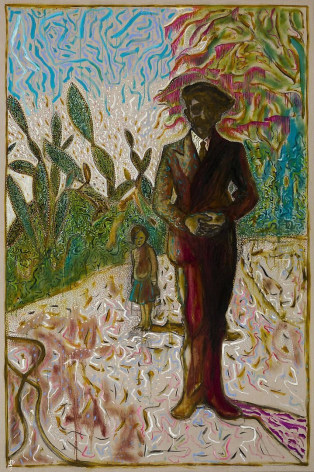 BILLY CHILDISH amongst cactus, 2013