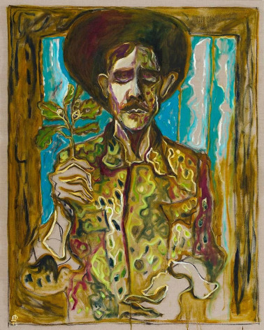 BILLY CHILDISH man holding oak sprig, 2013