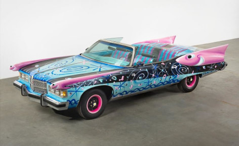 Kenny Scharf&rsquo;s&nbsp;Daisymobile, 2014, is a 1975 Pontiac Gran convertible, customised with enamel, acrylic, fibreglass, diamond dust and Swarovski crystals
