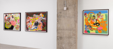 Installation view of Peter Saul: From Pop to Punk, New York, Venus Over Manhattan, 2015