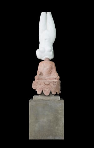 , Eternity - Aphrodite of Knidos,&nbsp;Tang Dynasty Sitting Buddha,&nbsp;2014,&nbsp;Glass fiber-reinforced concrete, marble&nbsp;grains, sandstone grains, mineral,&nbsp;pigments, steel,&nbsp;139 3/4 x 35 13/16 x 35 13/16 in.
