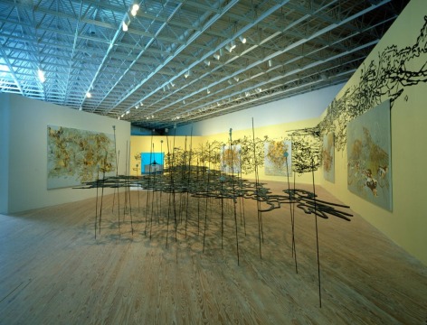 Installation view:&nbsp;Matthew Ritchie: Proposition Player, MASS MoCA, North Adams, MA, 2004-2005