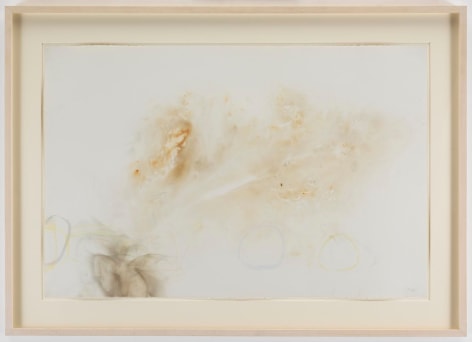 , JOHN CAGE&nbsp;River Rocks and Smoke, 4/12/90, #11, 1990&nbsp;Watercolor on Waterford cold press 260 lb. paper prepared with fire and smoke&nbsp;26.5 x 39.5 inches (67.3 x 100.3 cm)&nbsp;Courtesy of Margarete Roeder Gallery and the John Cage Trust&nbsp;