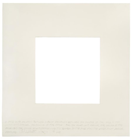 SOL LEWITT R208: Page With An Area Between A Point Halfway Between The Center Of The Page And The Upper Left Corner, The Center Of The Page And The Lower Left Corner, The Center Of The Page And The Lower Right Corner, And The Center Of The Page And The Upper Right Corner Removed