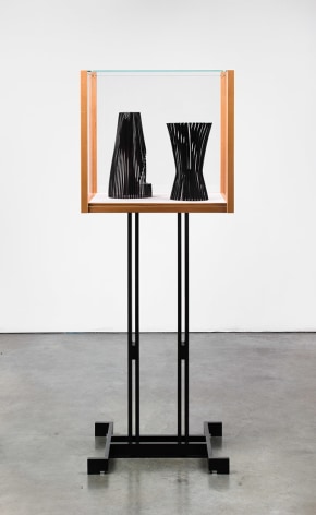 JOSIAH MCELHENY, Models for an abstract body (after Delaunay and Malevich),&nbsp;2012Patinated cold-roll steel, cedar wood, low iron glass, hand blown and carved glass65 3/8 x 24 1/2 x 17 1/2 in.166.1 x 62.2 x 43.2 cm