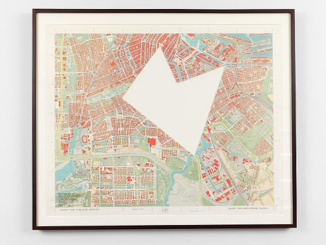 SOL LEWITT R647: Map of Amsterdam with the area between the Dam, Art and Project, Utrechtse-Brug, Zeeburgerstraat and Achtergracht removed