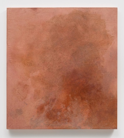 , BYRON KIMPink, 2016 &nbsp;Glue, oil, and pigment on dyed linen26 1/4 x 24 in.