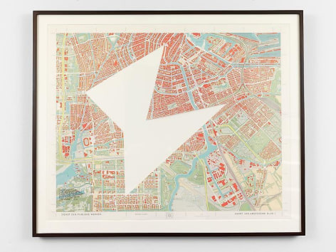 SOL LEWITT R647: Map of Amsterdam with the area between the Dam, Art and Project, Utrechtse-Brug, Zeeburgerstraat and Achtergracht removed 