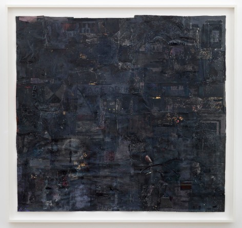 , SIMON EVANS&nbsp;Untitled (Black Picture),&nbsp;2014&nbsp;Found paper and mixed media on paper