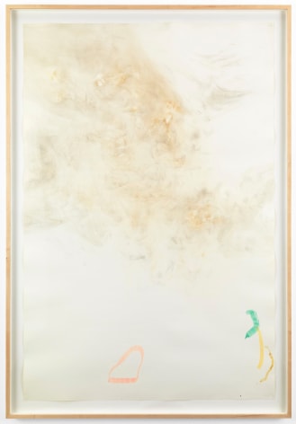 , JOHN CAGE&nbsp;River Rocks and Smoke 04/09/90 #7,&nbsp;1990&nbsp;Watercolor on Bee #844, 72-inch wide roll paper prepared with fire and smoke&nbsp;78 x 53 3/4 x 2 1/2 in. (198.1 x 136.5 x 6.3 cm)