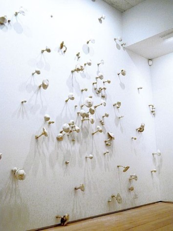 Amanita Virosa Wall #1, 2001, Thermoset plastic, stainless steel, lacquer oil, 140 x 186 inches