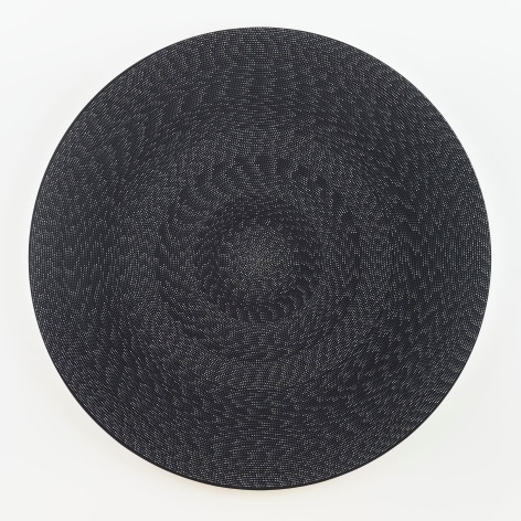 , MICHELLE GRABNER, Untitled, 2016, flashe and gesso on canvas, 80 in. (diameter) x 2 in.
