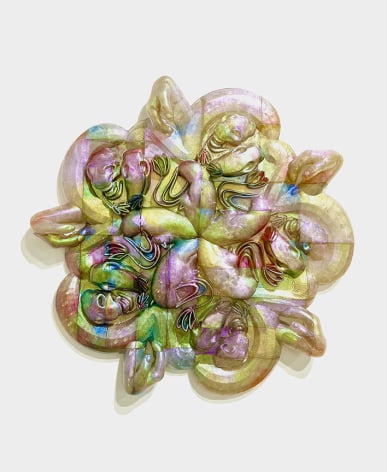 GRACELEE LAWRENCE | SPINNING FOR GAIN OR STATUS | 3D PRINTED RESIN, PIGMENT, PAINT, ACRYLIC | 30 X 30 INCHES | 2023