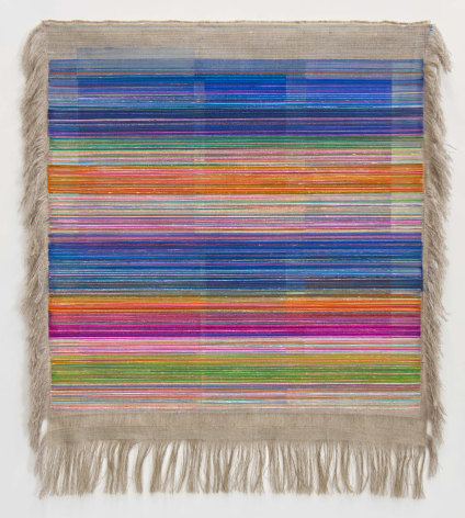 ANTONIETTA GRASSI | SOFT EDGE (AFTER AGNES) &nbsp;| TEXTILE PAINTING ON LINEN | 50 X 46 INCHES | 2025, &nbsp;