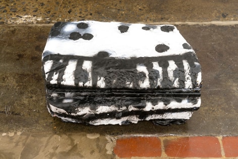 JENNIFER LEFORT | HUMP STRUCTURE (BLACK AND GOLD) | FOAM, PLASTER,&nbsp;PAINT,&nbsp;AEROSOL PAINT AND PINS&nbsp;| 21 X 17 X 10&nbsp;INCHES | 2016
