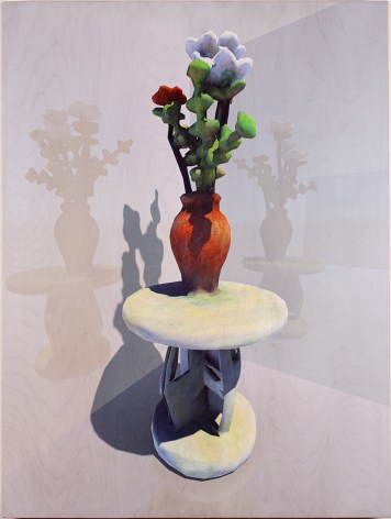 CLAUDIA HART | THE RUINS SERIES, REDON PASSES THROUGH ME 1 | ACRYLIC GOUACHE, PIGMENT IN RESIN, ASH PANEL, OAK FRAME | 21.5 X 30 X 2 INCHES | 2021
