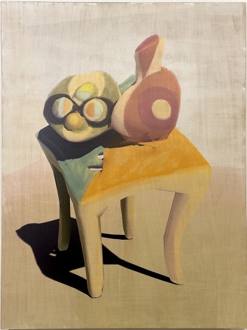 CLAUDIA HART | THE RUINS SERIES, PICASSO 1.0 | ACRYLIC GOUACHE, PIGMENT IN RESIN, SANDED PAINTING OF THE SAME, ASH PANEL, OAK FRAME | 21.5 X 30 X 2 INCHES | 2021/2023,  