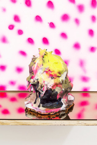 JENNIFER LEFORT | LOST AND FOUND IDEAS (ISEE YOU) | AEROSOL PAINT, CANVAS, PLASTER, SILICONE, BRONZED MIRROR GLASS,&nbsp;PINS, PLYWOOD | VARIABLE DIMENSION&nbsp;|&nbsp;2016