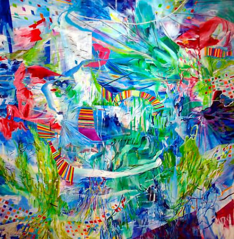 AMY SCHISSEL | CENTRAL PARK | ACRYLIC ON CANVAS | 72 X 72 INCHES | 2013